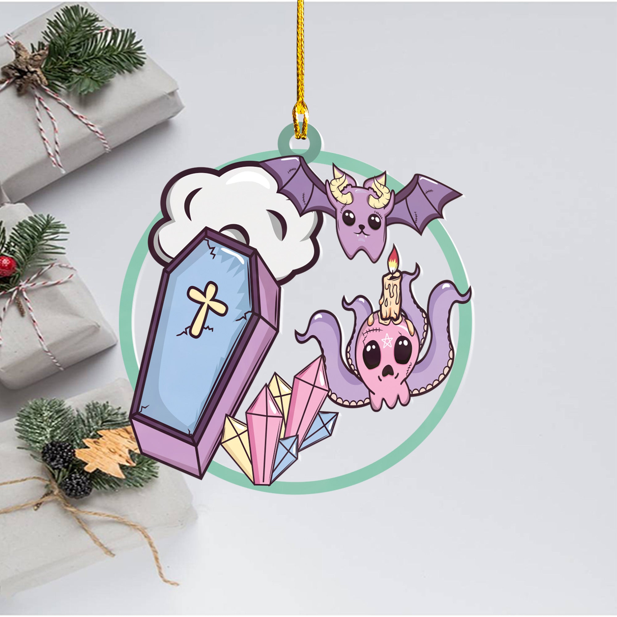 Halloween Decoration Items| Halloween Xmas Decorations | Acrylic Fun Holiday Christmas Décor Ornaments | Cute Kawaii Graveyard