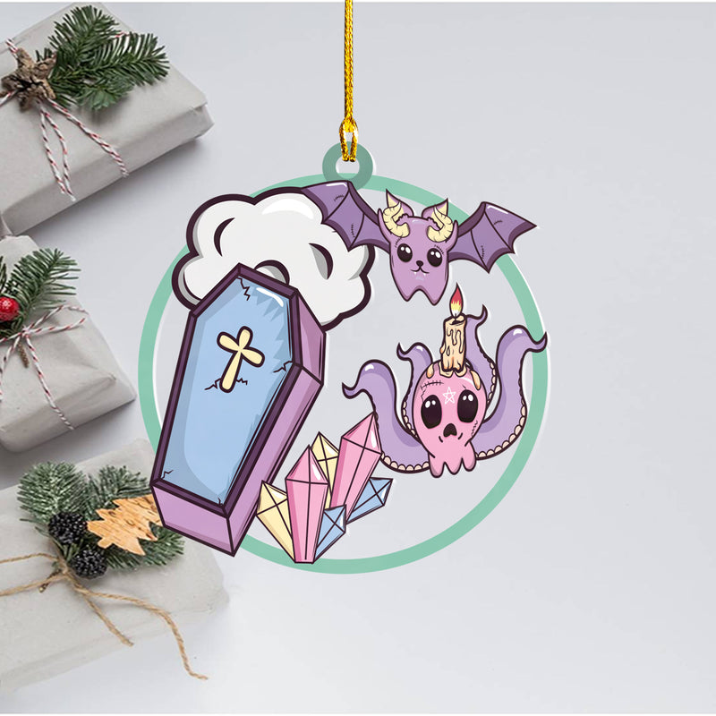 Halloween Decoration Items| Halloween Xmas Decorations | Custom Acrylic Fun Holiday Christmas Décor Ornaments | Cute Kawaii Graveyard