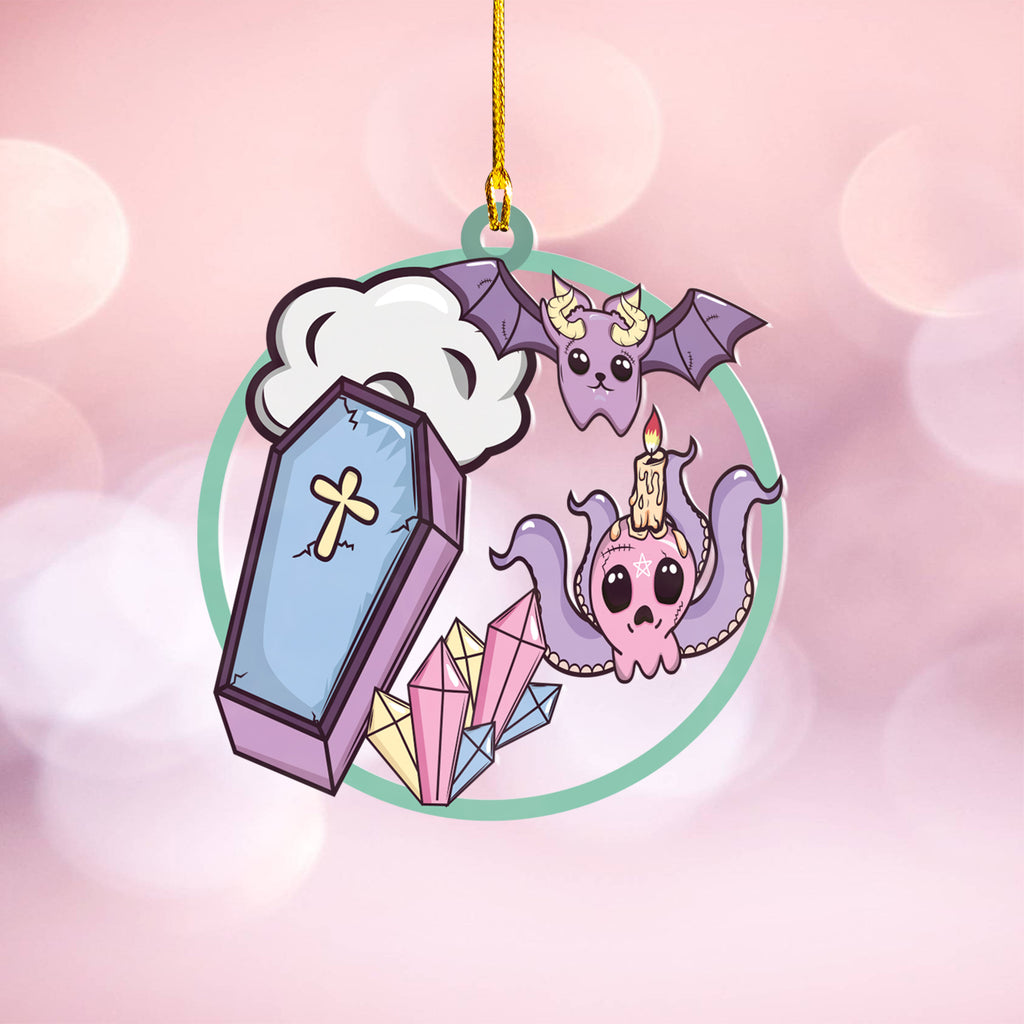 Halloween Decoration Items| Halloween Xmas Decorations | Acrylic Fun Holiday Christmas Décor Ornaments | Cute Kawaii Graveyard