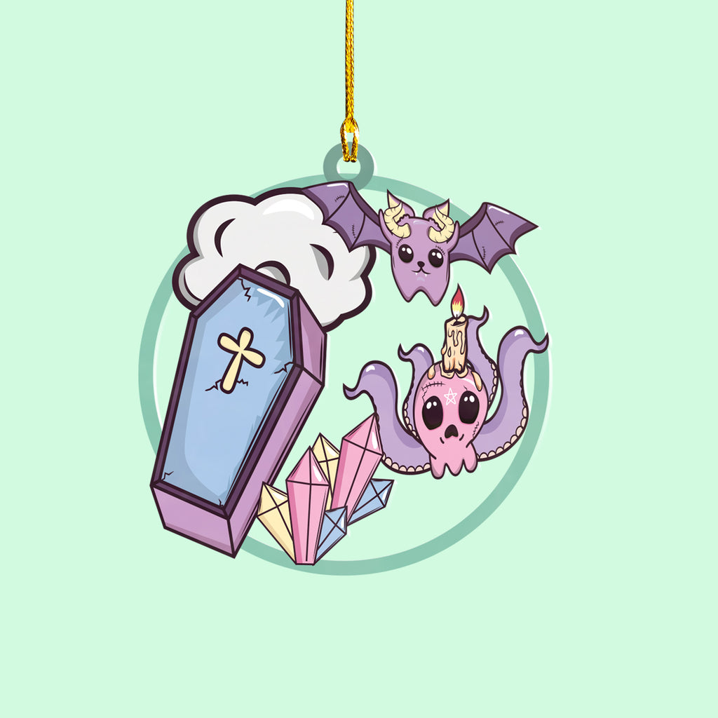 Halloween Decoration Items| Halloween Xmas Decorations | Acrylic Fun Holiday Christmas Décor Ornaments | Cute Kawaii Graveyard