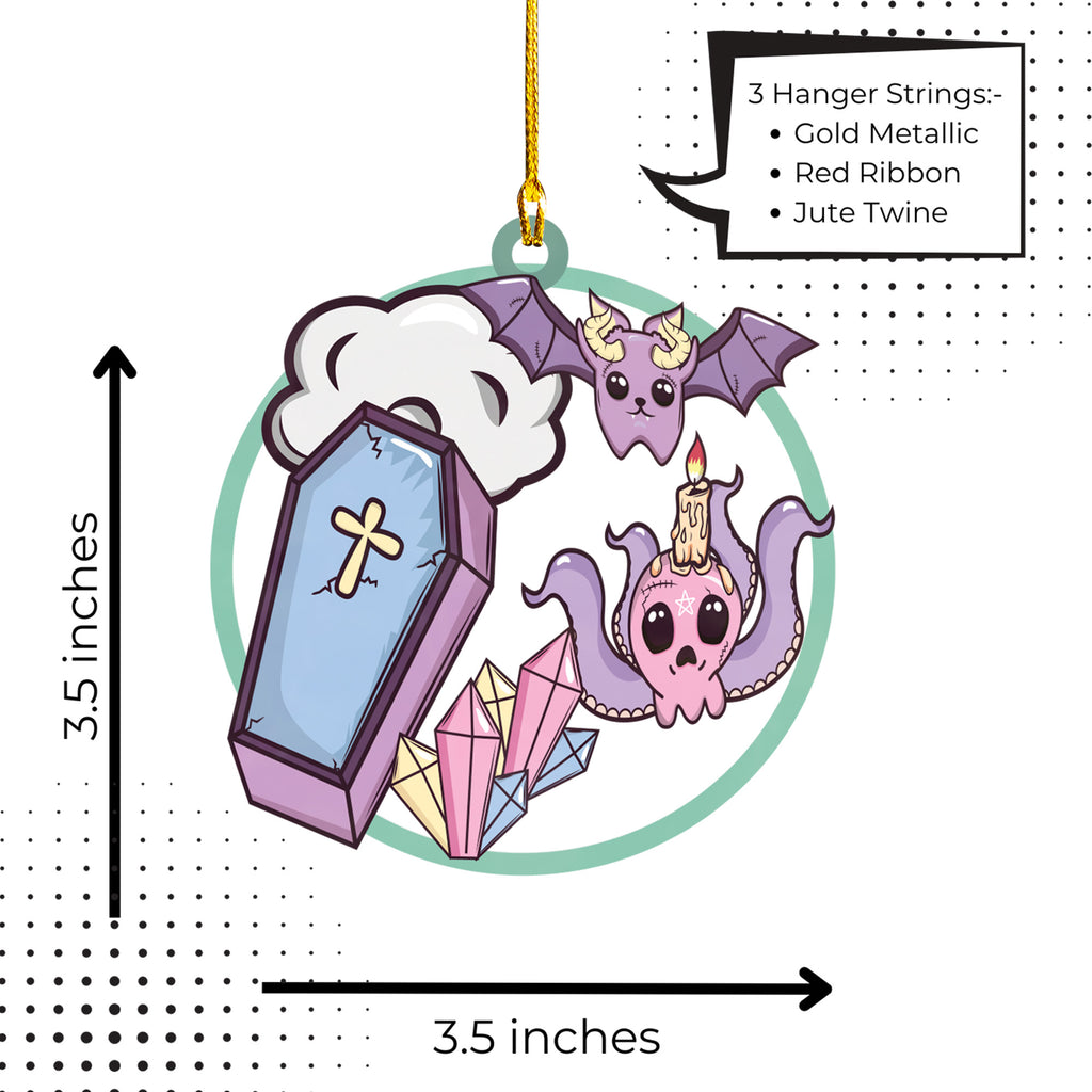 Halloween Decoration Items| Halloween Xmas Decorations | Acrylic Fun Holiday Christmas Décor Ornaments | Cute Kawaii Graveyard