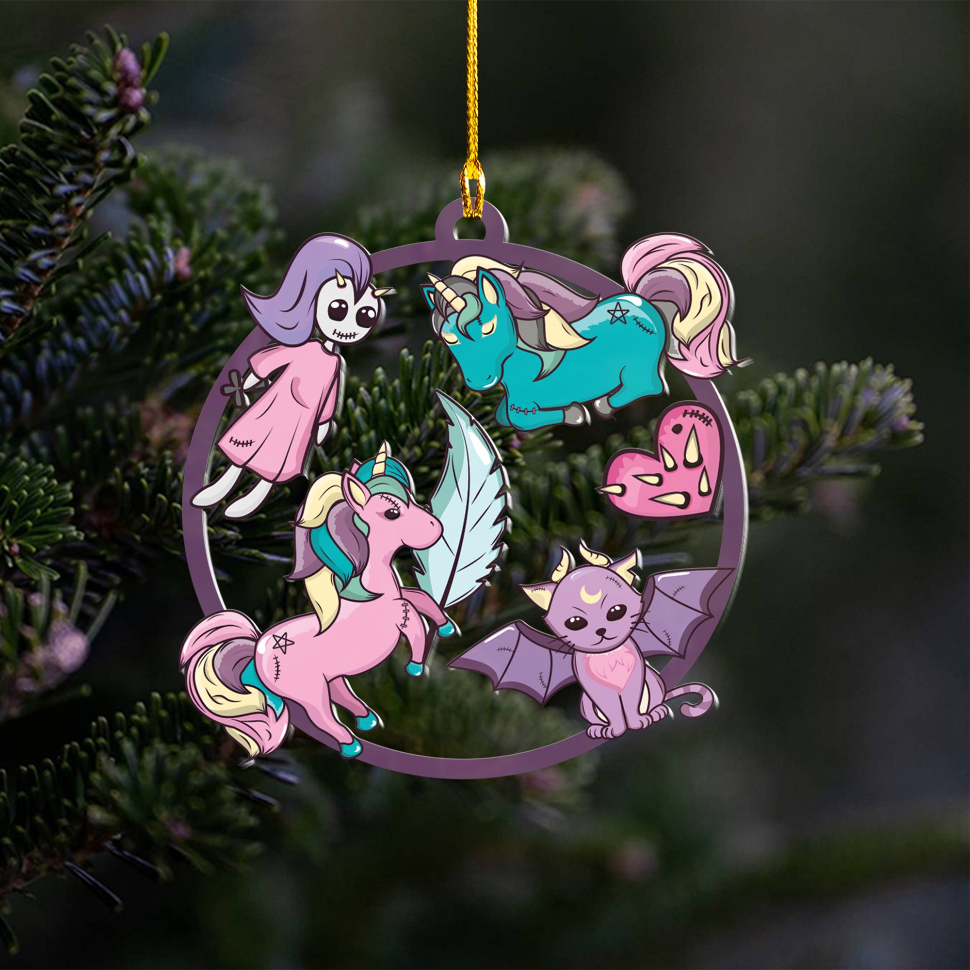 Halloween decoration items| Halloween xmas decorations | Acrylic Fun Holiday Christmas Decor Ornaments | Cute Kawaii Unicorn