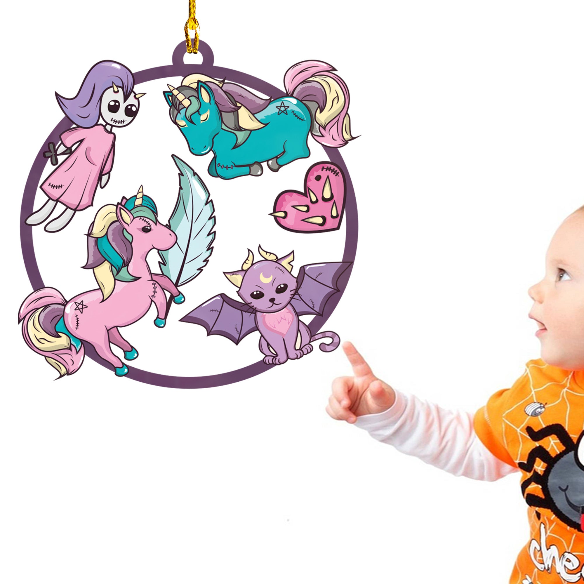 Halloween decoration items| Halloween xmas decorations | Acrylic Fun Holiday Christmas Decor Ornaments | Cute Kawaii Unicorn