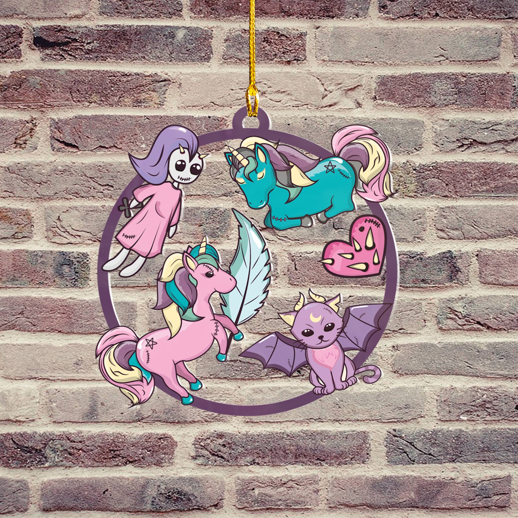 Halloween decoration items| Halloween xmas decorations | Acrylic Fun Holiday Christmas Decor Ornaments | Cute Kawaii Unicorn