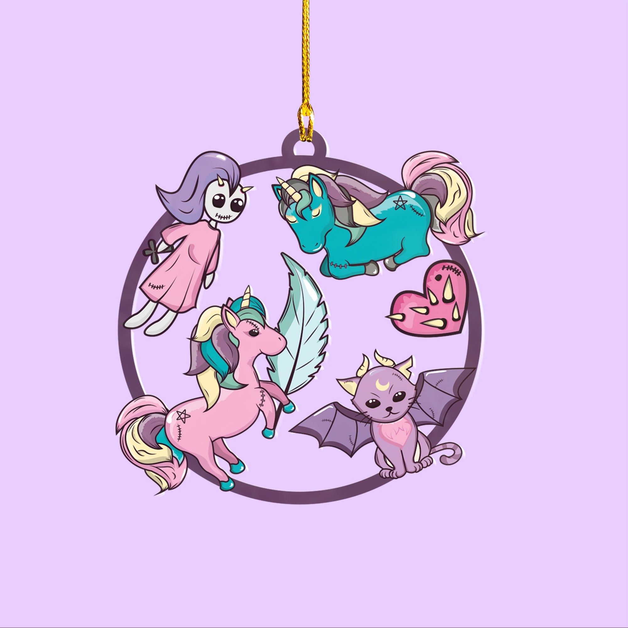 Halloween decoration items| Halloween xmas decorations | Acrylic Fun Holiday Christmas Decor Ornaments | Cute Kawaii Unicorn