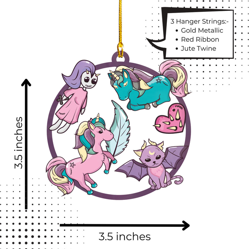 Halloween decoration items| Halloween xmas decorations | Acrylic Fun Holiday Christmas Decor Ornaments | Cute Kawaii Unicorn