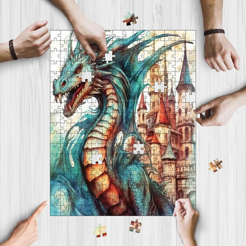 Wooden Jigsaw Puzzle Games for Adults and Teens | Cherished Fun Family time activity for Game nights | Green Dragon