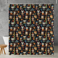 day of the dead animal shower curtain in a bathroom setting