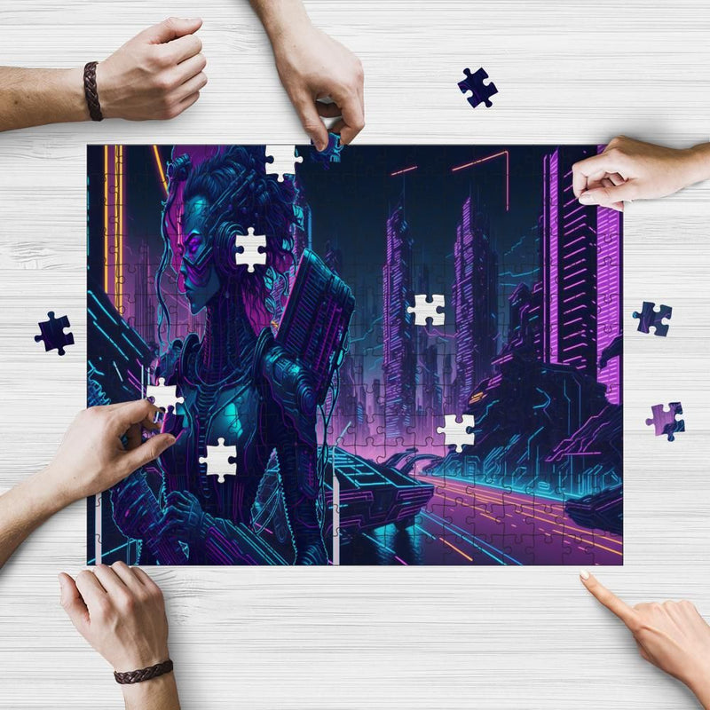 Rectangle Puzzles for All Ages – High-Quality, Durable, and Fun Jigsaw with Precision Laser-Cut Pieces | Cyber Punk - Cyborg musician