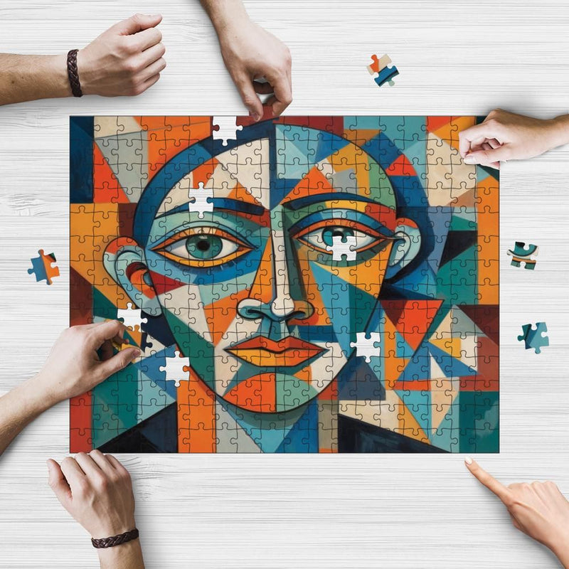 Rectangle Puzzles for All Ages – High-Quality, Durable, and Fun Jigsaw with Precision Laser-Cut Pieces | Hispanic Heritage-Cubism Portrait