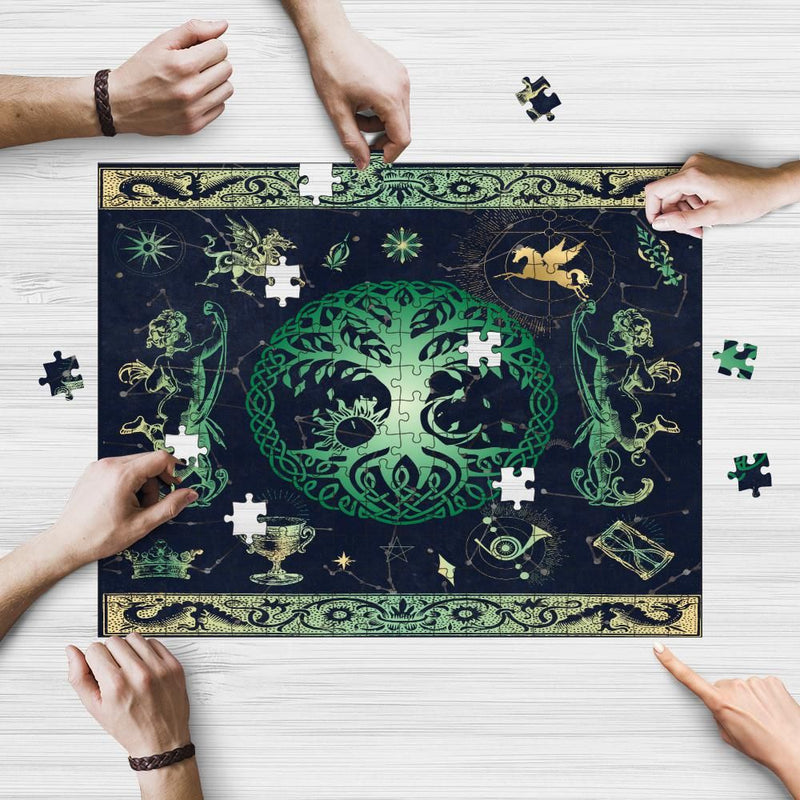 Wooden Jigsaw Puzzle Games for Adults and Teens | Cherished Fun Family time activity for Game nights | Occult Tree of Life