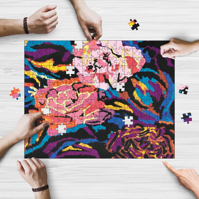 Wooden Jigsaw Puzzle Games for Adults and Kids | Fun Family time activity for Game nights | Watercolor Roses flowers