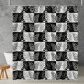 gothic checkered shower curtain close-up pattern