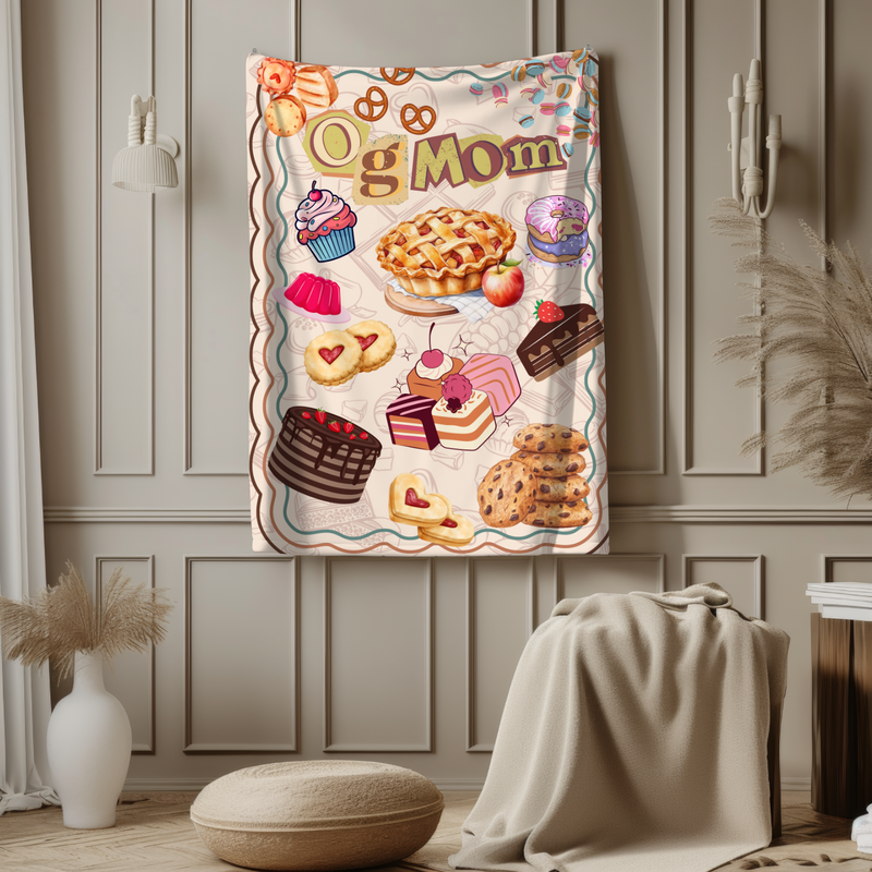 Grandparent day gift for Grandma | Cozy Sherpa Fleece Blanket for MeeMaw | Cool gift for Nana who has everything | OG Mom