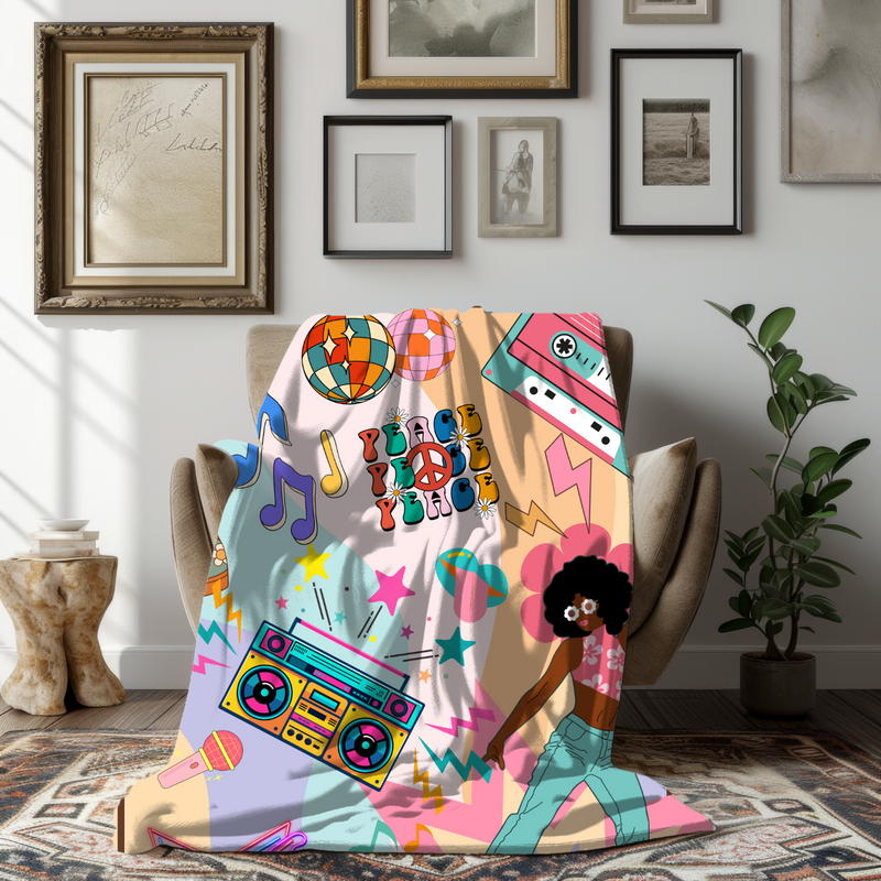 Grandparent day gift for Grandma | Cozy Sherpa Fleece Blanket for MeeMaw | Cool gift for Nana who has everything | Disco Dancing Queen