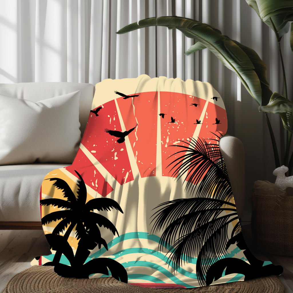 Grandparent day gift for Gramps | Cozy Sherpa Fleece Blanket for Pawpaw | Cool gift for Grandpa who has everything | Sunset Vintage Car