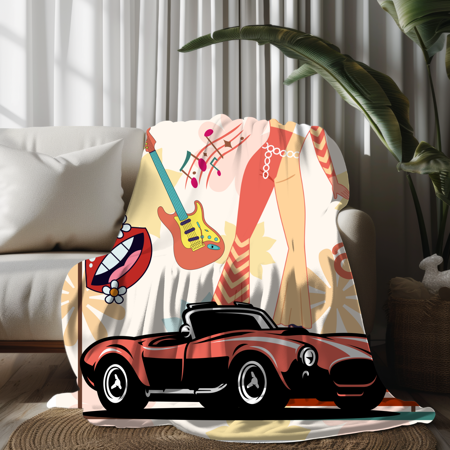 Grandparent day gift for Grandma | Cozy Sherpa Fleece Blanket for MeeMaw | Cool gift for Nana who has everything | Disco in Bell Bottoms