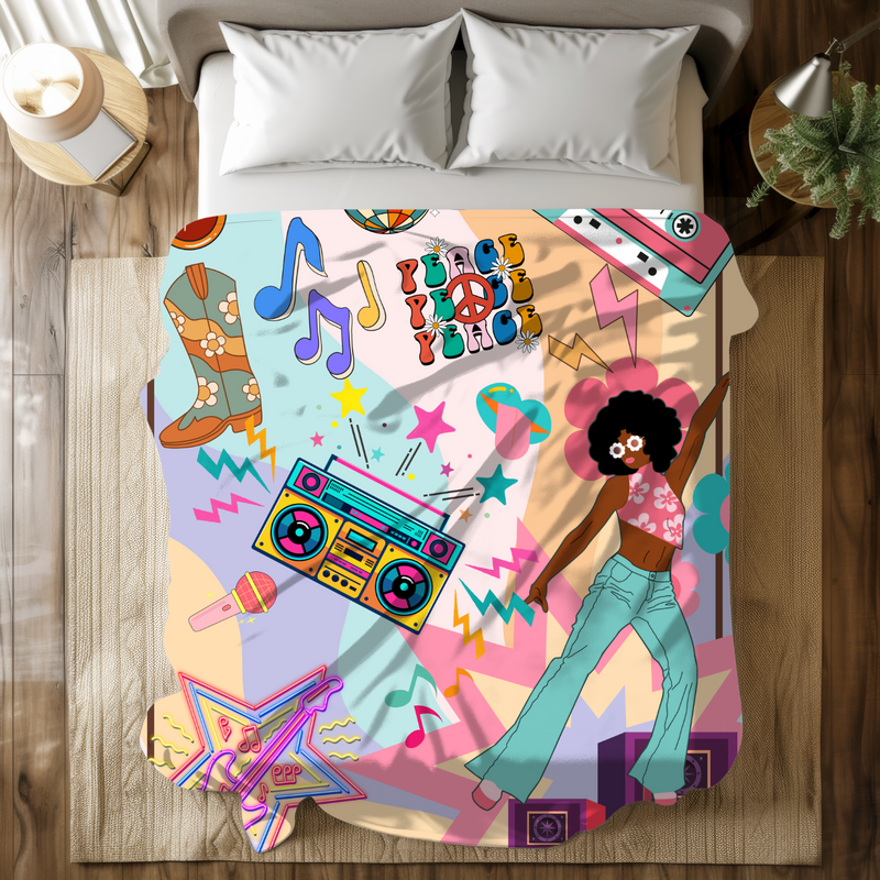 Grandparent day gift for Grandma | Cozy Sherpa Fleece Blanket for MeeMaw | Cool gift for Nana who has everything | Disco Dancing Queen