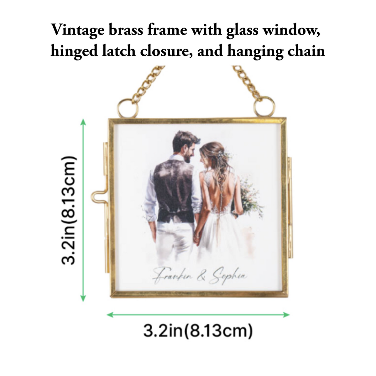 First Christmas Married Ornament – Personalized Double-Sided Photo Keepsake