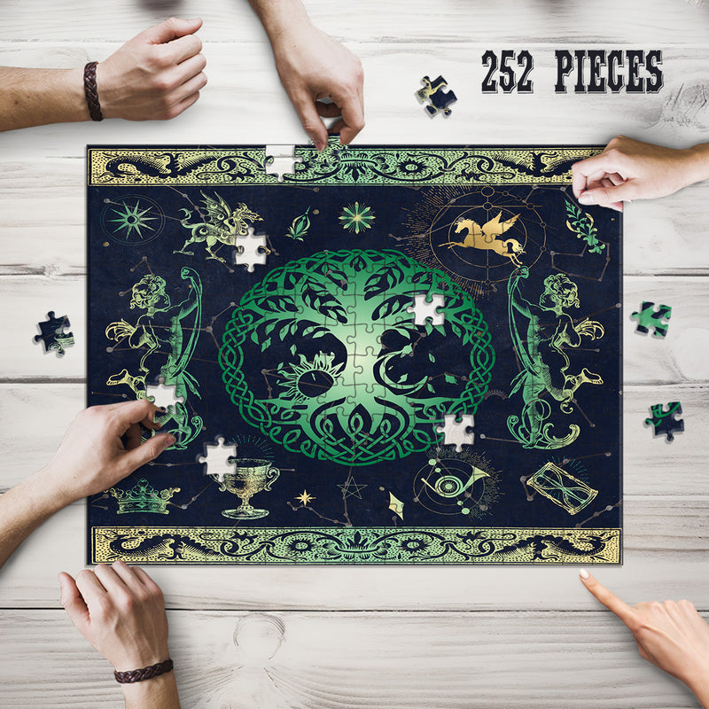 Wooden Jigsaw Puzzle Games for Adults and Teens | Cherished Fun Family time activity for Game nights | Occult Tree of Life