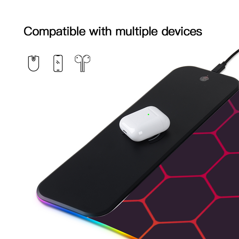 Wireless Charging Mouse Pad with RGB lighting-Waterproof-Oversized-Printed-Japanese Uni Mask