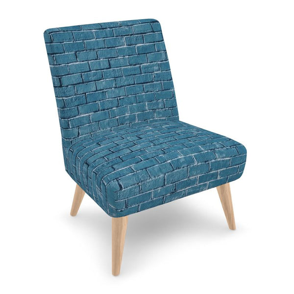Accent Chair-Floral Colorful Modern -William Morris print-Brick Wall