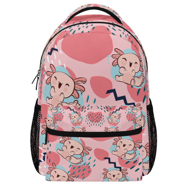 Back to School Essentials: Stylish, Practical Bags & Backpacks for Kids and Tweens. Whimsical Axolotl pattern