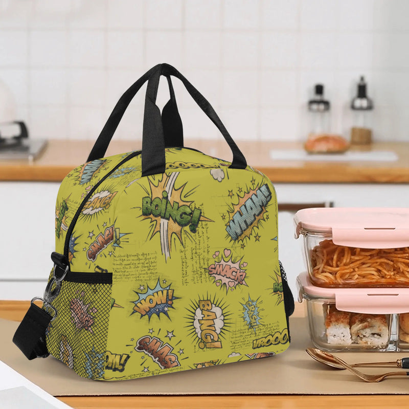 Elevate Lunchtime with Stylish All-Over Printed Vintage Aesthetics Lunch Bag for Teenagers-Moss Adventure