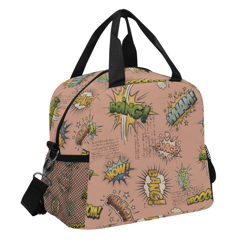 Elevate Lunchtime with Stylish All-Over Printed Vintage Aesthetics Lunch Bag for Teenagers-Peachy Adventure