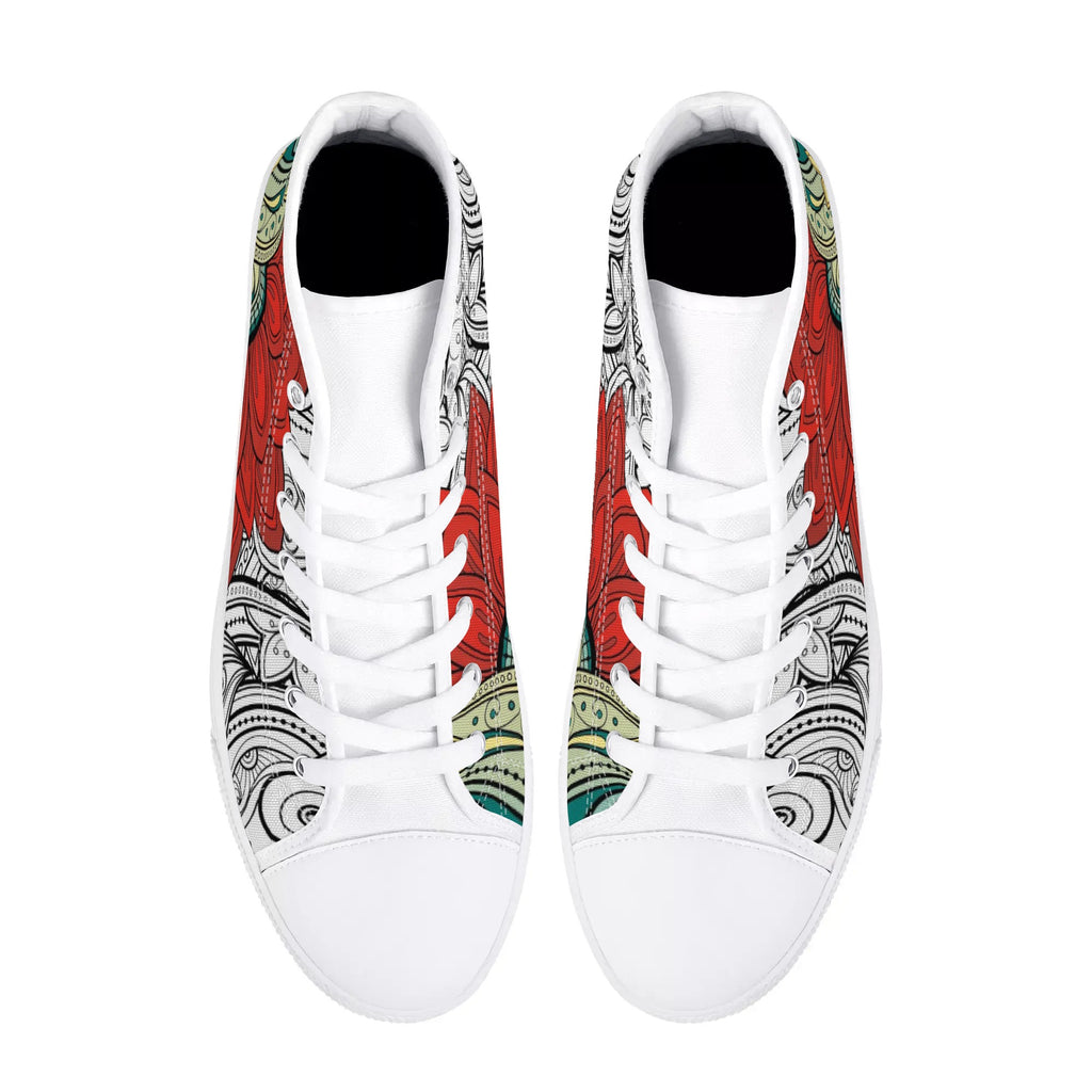 High Top Canvas Sneakers | Converse High Tops | Unique Canvas Shoes - Mandala Design