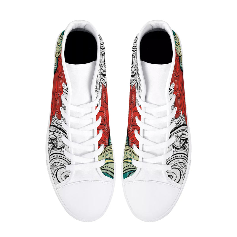 High Top Canvas Sneakers | Converse High Tops | Unique Canvas Shoes - Mandala Design