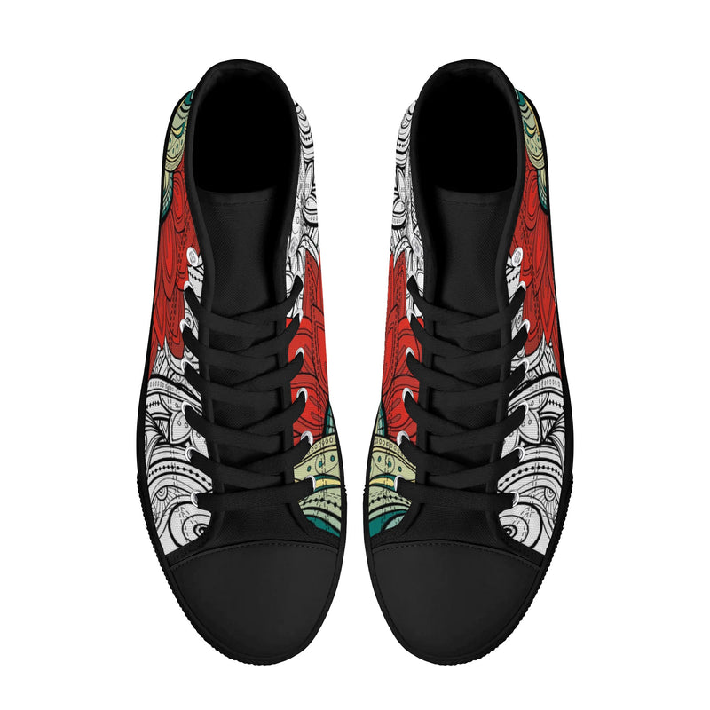 High Top Canvas Sneakers | Converse High Tops | Unique Canvas Shoes - Mandala Design