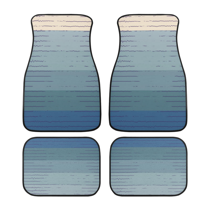 Car Floor Mats | Set of 4 | Universal size | All Weather proof | Affordable | Washable- Blue Sunset Gradient