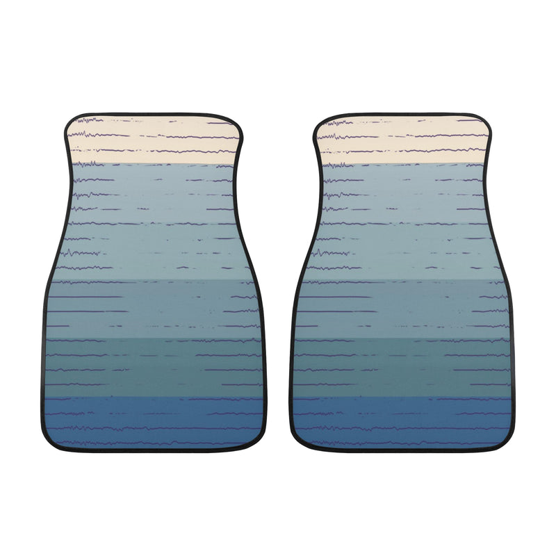 Car Floor Mats | Set of 2 | Universal size | All Weather proof | Affordable | Washable- Blue Rainbow Sunset