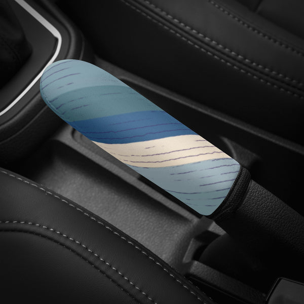 Universal Handbrake Cover for Cars | Hand Brake Protector | Vehicle Handbrake Sleeve - Retro Blue Sunset