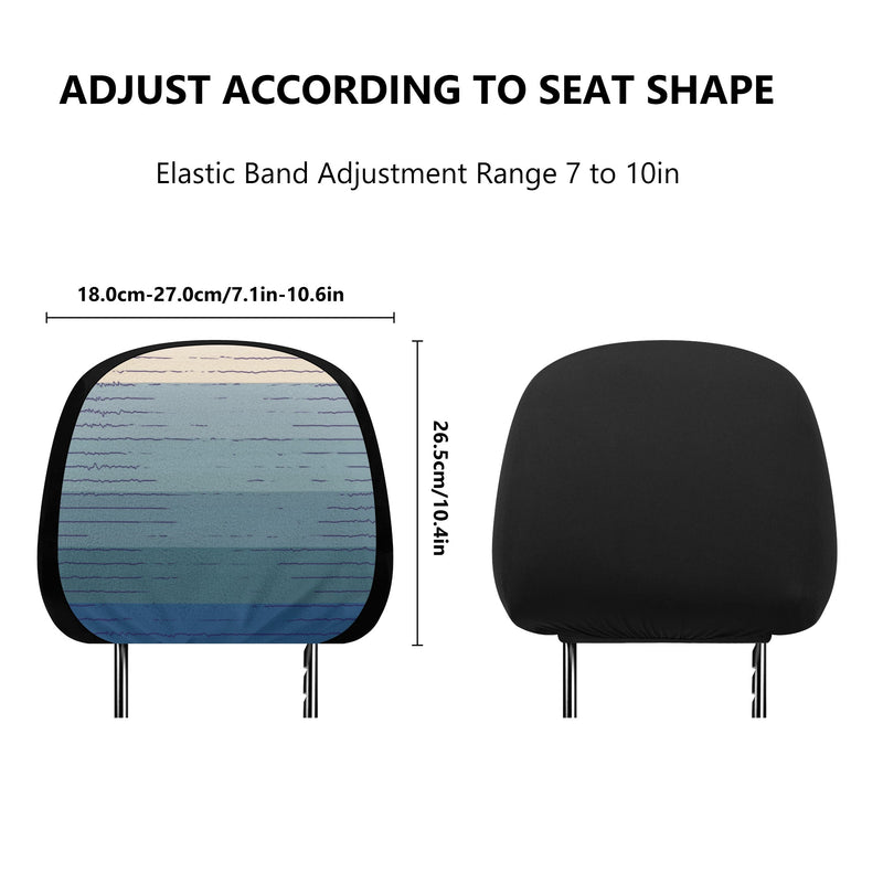 Headrest Cover for Cars | Universal fit | Trendy Designs on Auto Headrest slipcover - Blue Rainbow Sunset