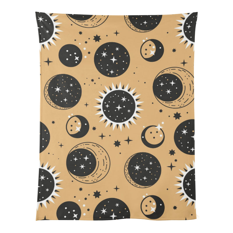 Boho Flannel Kids' Blanket - Cozy, Mysterious, and Breathable Throw -Stars & Constellations blanket for kids