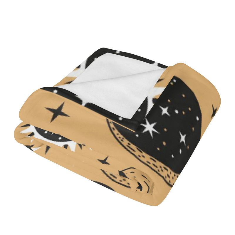 Boho Flannel Kids' Blanket - Cozy, Mysterious, and Breathable Throw -Stars & Constellations blanket for kids