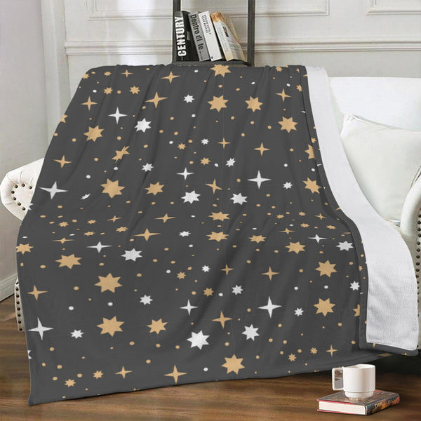 Gothic Boho Dark Academia Plush Fleece Blankets | Starry Night Goth Home decor