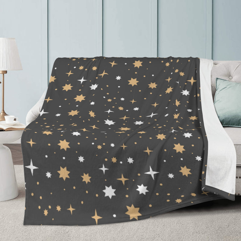 Gothic Boho Dark Academia Plush Fleece Blankets | Starry Night Goth Home decor