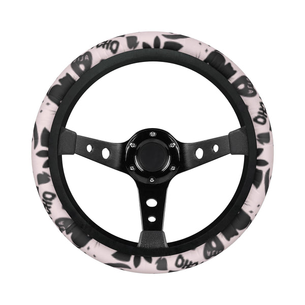 Car Accessories | Steering Wheel Cover | Universal Snug Fit | Wheel Wrap/Protector | Halloween-themed-Spooky Boo