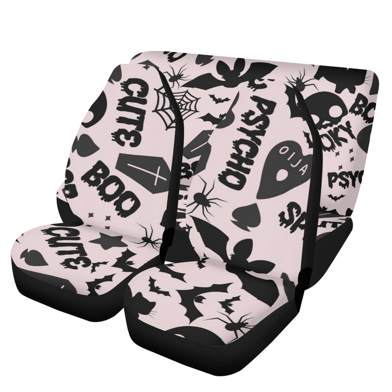 Car Accessories | Car Seat Covers for Front & Back | Cool Fitted Sweat Protector | Vehicle Interiors Upholstery | Spooky Boo