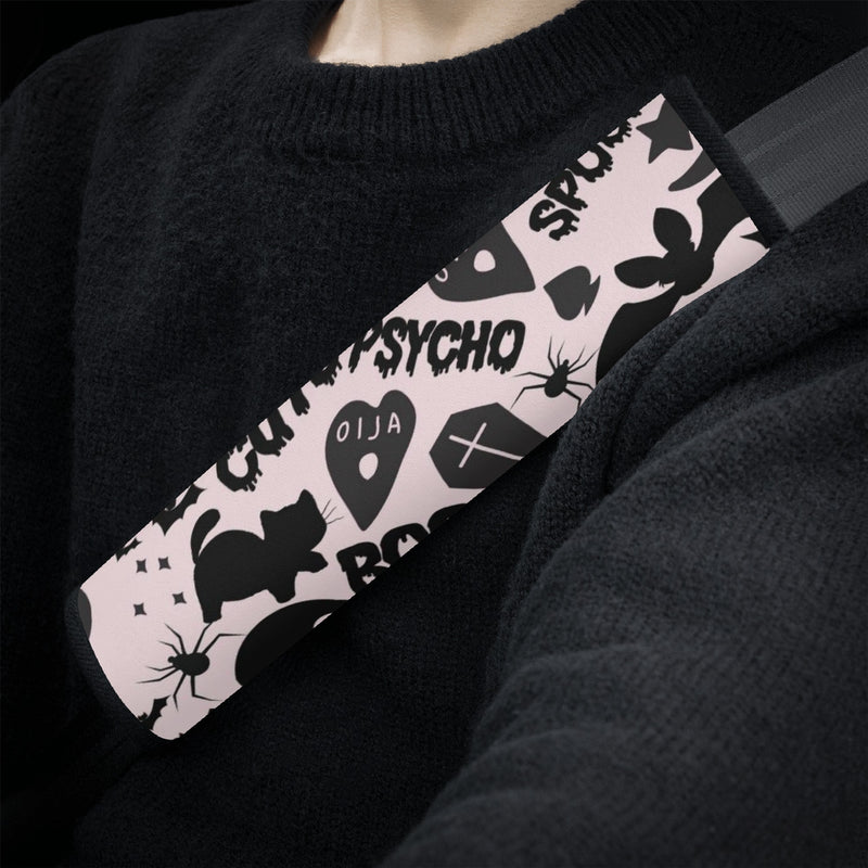 Seat Belt Cover for Cars | Vehicle Seatbelt Protector | Shoulder Pad/Cushion | Safety Belt Wrap | Spooky Boo