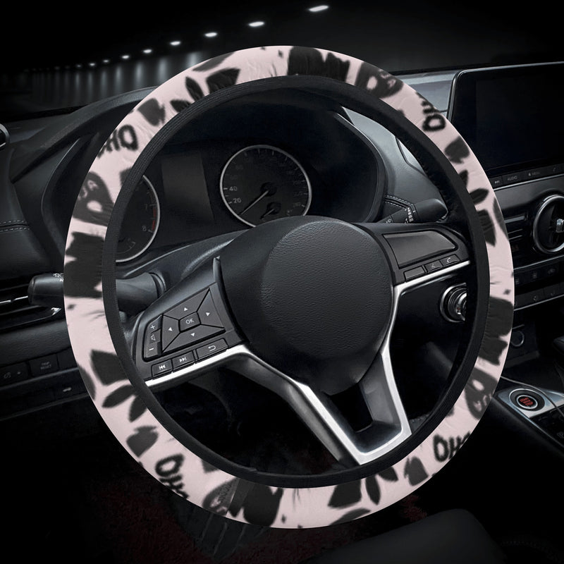 Car Accessories | Steering Wheel Cover | Universal Snug Fit | Wheel Wrap/Protector | Halloween-themed-Spooky Boo