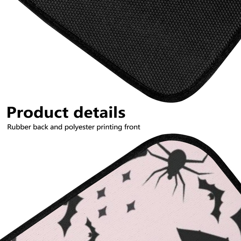 Car Floor Mats | Set of 4 | Universal size | All Weather proof | Affordable | Washable- Pastel Goth Spooky Boo