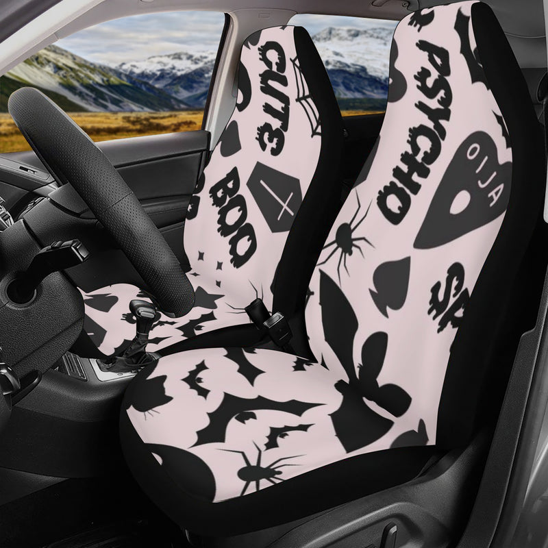 Car Accessories | Car Seat Covers for Front & Back | Cool Fitted Sweat Protector | Vehicle Interiors Upholstery | Spooky Boo