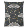 Best Breathable Cozy Flannel Blankets for Kids | Wiccan Boho Celestial Butterfly | Mysterious Black