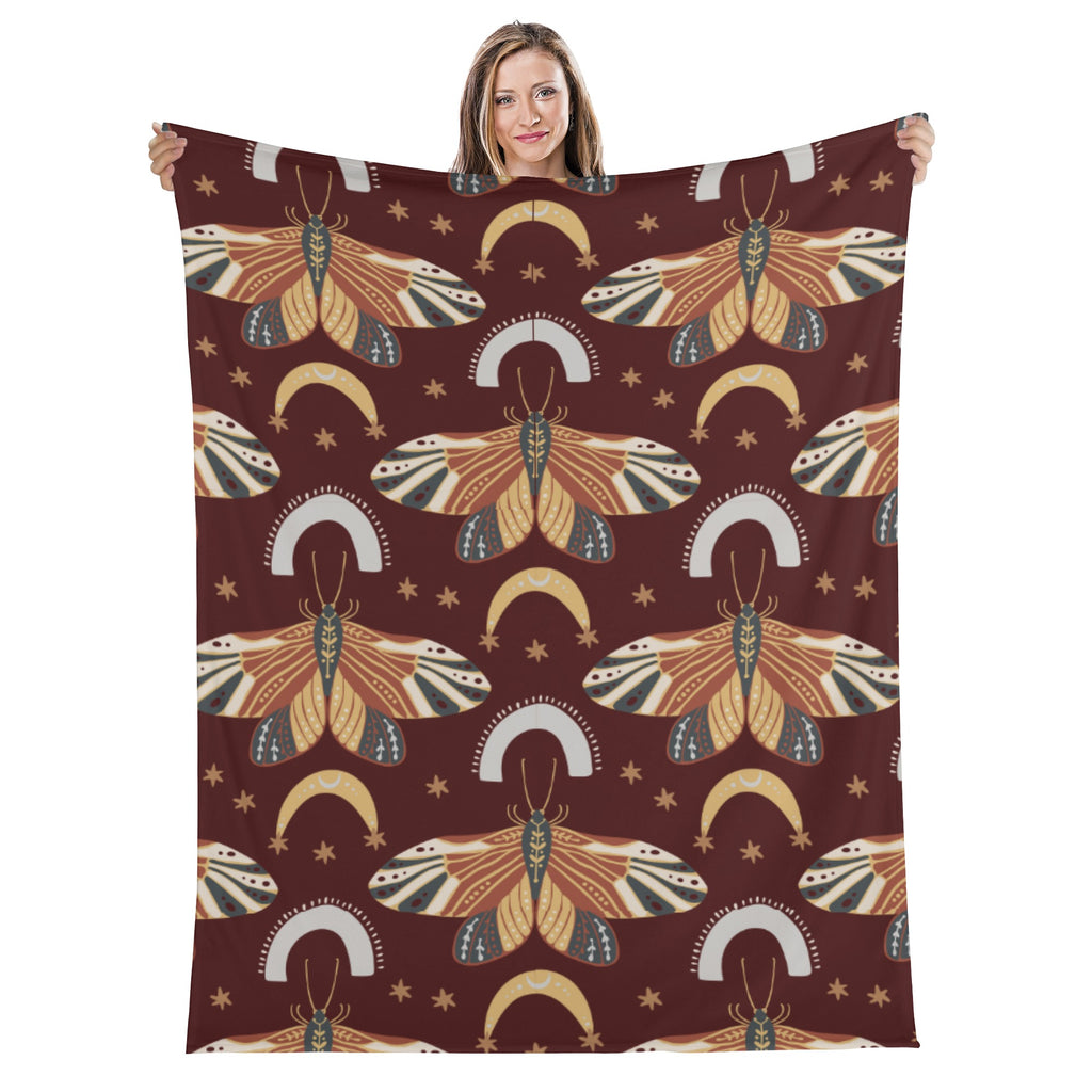 Stay Warm and Stylish: Flannel Blankets-Dark Academia Gothic style- Halloween themed Wiccan Brown cozy blanket