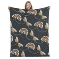 Stay Warm and Stylish: Flannel Blankets-Dark Academia Gothic style- Butterflies and Rainbows Wiccan Black cozy blanket
