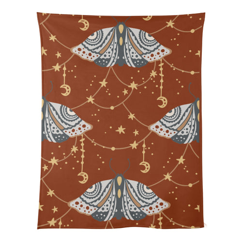 Best Breathable Cozy Flannel Blankets for Kids | Wiccan Boho Celestial Butterfly | Earthy Brown Land